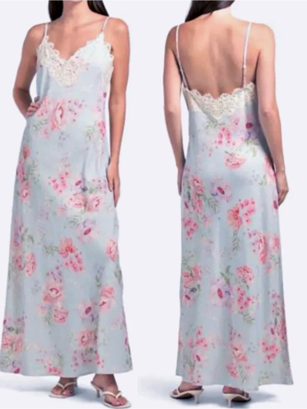 Caroline Constas Floral Maxi Lace Linen-Blend Dress - Picture 2 of 3
